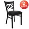 Flash Furniture Black ''X'' Back Metal Restaurant Chair, Black Vinyl Seat, PK2 2-XU-6FOBXBK-BLKV-GG - alternate 5