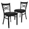 Flash Furniture Black ''X'' Back Metal Restaurant Chair, Black Vinyl Seat, PK2 2-XU-6FOBXBK-BLKV-GG - alternate 6