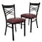Flash Furniture Black ''X'' Back Metal Restaurant Chair, Burgundy Vinyl Seat, PK2 2-XU-6FOBXBK-BURV-GG - alternate 5