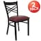 Flash Furniture Black ''X'' Back Metal Restaurant Chair, Burgundy Vinyl Seat, PK2 2-XU-6FOBXBK-BURV-GG - alternate 8