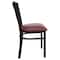 Flash Furniture Black ''X'' Back Metal Restaurant Chair, Burgundy Vinyl Seat, PK2 2-XU-6FOBXBK-BURV-GG - alternate 3