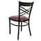 Flash Furniture Black ''X'' Back Metal Restaurant Chair, Burgundy Vinyl Seat, PK2 2-XU-6FOBXBK-BURV-GG - alternate 7