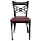 Flash Furniture Black ''X'' Back Metal Restaurant Chair, Burgundy Vinyl Seat, PK2 2-XU-6FOBXBK-BURV-GG - alternate 6