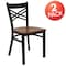 Flash Furniture Black X Chair-Cherry Seat, PK2 2-XU-6FOBXBK-CHYW-GG - alternate 2