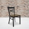 Flash Furniture Black X Chair-Mah Seat, PK2 2-XU-6FOBXBK-MAHW-GG - alternate 1