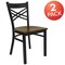 Flash Furniture Black X Chair-Mah Seat, PK2 2-XU-6FOBXBK-MAHW-GG - alternate 5