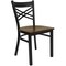 Flash Furniture Black X Chair-Mah Seat, PK2 2-XU-6FOBXBK-MAHW-GG - alternate 3