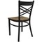 Flash Furniture Black X Chair-Mah Seat, PK2 2-XU-6FOBXBK-MAHW-GG - alternate 2