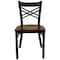 Flash Furniture Black X Chair-Mah Seat, PK2 2-XU-6FOBXBK-MAHW-GG - alternate 7