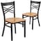 Flash Furniture Black X Chair-Nat Seat, PK2 2-XU-6FOBXBK-NATW-GG - alternate 6