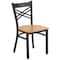 Flash Furniture Black X Chair-Nat Seat, PK2 2-XU-6FOBXBK-NATW-GG - alternate 2