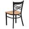 Flash Furniture Black X Chair-Nat Seat, PK2 2-XU-6FOBXBK-NATW-GG - alternate 5