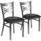 Flash Furniture Clear Coated ''X'' Back Metal Restaurant Chair, Black Vinyl Seat, PK2 2-XU-6FOB-CLR-BLKV-GG - alternate 3