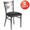 Flash Furniture Clear Coated ''X'' Back Metal Restaurant Chair, Black Vinyl Seat, PK2 2-XU-6FOB-CLR-BLKV-GG - alternate 7
