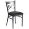 Flash Furniture Clear Coated ''X'' Back Metal Restaurant Chair, Black Vinyl Seat, PK2 2-XU-6FOB-CLR-BLKV-GG - alternate 4