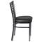Flash Furniture Clear Coated ''X'' Back Metal Restaurant Chair, Black Vinyl Seat, PK2 2-XU-6FOB-CLR-BLKV-GG - alternate 6