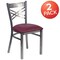 Flash Furniture Clear X Chair-Burg Seat, PK2 2-XU-6FOB-CLR-BURV-GG - alternate 2