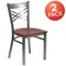 Flash Furniture Clear X Chair-Cherry Seat, PK2 2-XU-6FOB-CLR-CHYW-GG - alternate 6