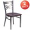 Flash Furniture Clear X Chair-Mah Seat, PK2 2-XU-6FOB-CLR-MAHW-GG - alternate 2