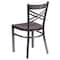 Flash Furniture Clear X Chair-Mah Seat, PK2 2-XU-6FOB-CLR-MAHW-GG - alternate 3