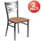 Flash Furniture Clear X Chair-Nat Seat, PK2 2-XU-6FOB-CLR-NATW-GG - alternate 4