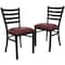 Flash Furniture Black Ladder Chair-Burg Seat, PK2 2-XU-DG694BLAD-BURV-GG - alternate 2