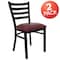 Flash Furniture Black Ladder Chair-Burg Seat, PK2 2-XU-DG694BLAD-BURV-GG - alternate 6