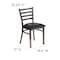 Flash Furniture Clear Ladder Chair-Black Seat, PK2 2-XU-DG694BLAD-CLR-BLKV-GG - alternate 3