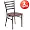 Flash Furniture Clear Ladder Chair-Mah Seat, PK2 2-XU-DG694BLAD-CLR-MAHW-GG - alternate 6