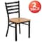 Flash Furniture Black Ladder Chair-Nat Seat, PK2 2-XU-DG694BLAD-NATW-GG - alternate 4