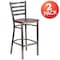 Flash Furniture Clear Ladder Stool-Mah Seat, PK2 2-XU-DG697BLAD-CLR-BAR-MAHW-GG - alternate 2