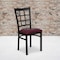 Flash Furniture Black Window Back Metal Restaurant Chair, Burgundy Vinyl Seat, PK2 2-XU-DG6Q3BWIN-BURV-GG - alternate 1