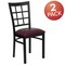 Flash Furniture Black Window Back Metal Restaurant Chair, Burgundy Vinyl Seat, PK2 2-XU-DG6Q3BWIN-BURV-GG - alternate 3