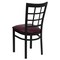 Flash Furniture Black Window Back Metal Restaurant Chair, Burgundy Vinyl Seat, PK2 2-XU-DG6Q3BWIN-BURV-GG - alternate 6