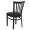 Flash Furniture Black School House Back Metal Restaurant Chair, Black Vinyl Seat, PK2 2-XU-DG6Q4BSCH-BLKV-GG - alternate 7