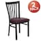 Flash Furniture Black School House Back Metal Restaurant Chair, Burgundy Vinyl Seat, PK2 2-XU-DG6Q4BSCH-BURV-GG - alternate 4
