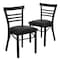 Flash Furniture Black Three-Slat Ladder Back Metal Chair, Black Vinyl Seat, PK2 2-XU-DG6Q6B1LAD-BLKV-GG - alternate 7