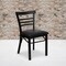 Flash Furniture Black Three-Slat Ladder Back Metal Chair, Black Vinyl Seat, PK2 2-XU-DG6Q6B1LAD-BLKV-GG - alternate 1