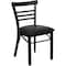 Flash Furniture Black Three-Slat Ladder Back Metal Chair, Black Vinyl Seat, PK2 2-XU-DG6Q6B1LAD-BLKV-GG - alternate 6