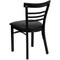 Flash Furniture Black Three-Slat Ladder Back Metal Chair, Black Vinyl Seat, PK2 2-XU-DG6Q6B1LAD-BLKV-GG - alternate 4