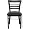 Flash Furniture Black Three-Slat Ladder Back Metal Chair, Black Vinyl Seat, PK2 2-XU-DG6Q6B1LAD-BLKV-GG - alternate 5