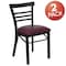 Flash Furniture Black Ladder Chair-Burg Seat, PK2 2-XU-DG6Q6B1LAD-BURV-GG - alternate 2