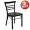 Flash Furniture Black Ladder Chair-Mah Seat, PK2 2-XU-DG6Q6B1LAD-MAHW-GG - alternate 5