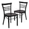 Flash Furniture Black Ladder Chair-Mah Seat, PK2 2-XU-DG6Q6B1LAD-MAHW-GG - alternate 4