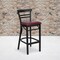 Flash Furniture Black Ladder Stool-Burg Seat, PK2 2-XU-DG6R9BLAD-BAR-BURV-GG - alternate 1