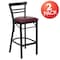 Flash Furniture Black Ladder Stool-Burg Seat, PK2 2-XU-DG6R9BLAD-BAR-BURV-GG - alternate 3