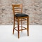 Flash Furniture Cherry Wood Stool-Blk Vinyl, PK2 2-XU-DGW0005BARLAD-CHY-BLKV-GG - alternate 1