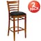 Flash Furniture Cherry Wood Stool-Blk Vinyl, PK2 2-XU-DGW0005BARLAD-CHY-BLKV-GG - alternate 4