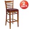 Flash Furniture Cherry Wood Stool-Burg Vinyl, PK2 2-XU-DGW0005BARLAD-CHY-BURV-GG - alternate 6