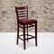 Flash Furniture Mahogany Wood Stool-Burg Vinyl, PK2 2-XU-DGW0005BARLAD-MAH-BURV-GG - alternate 1
